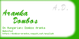 aranka dombos business card